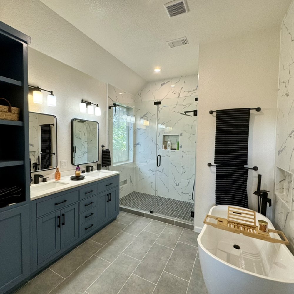 Luxury bathroom remodel with custom shower in Lakeway
